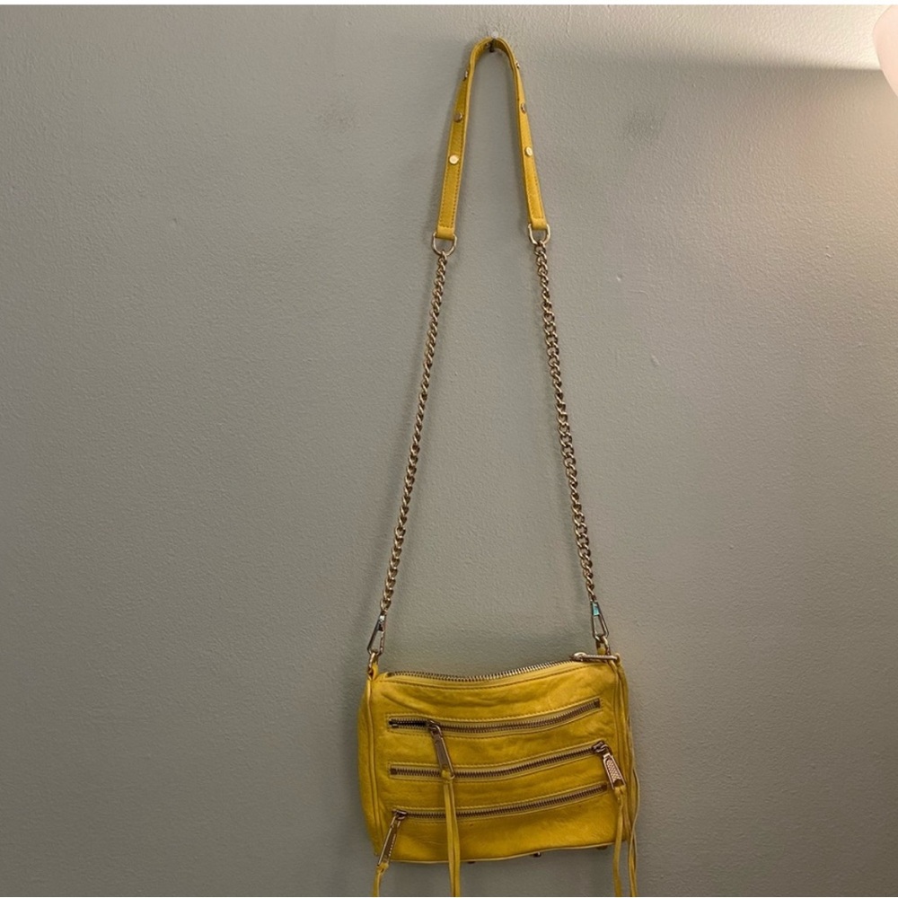 Rebecca Minkoff Yellow Leather Chain Fun Crossbody